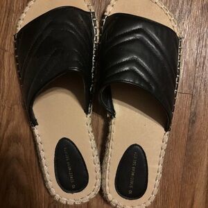 Black and Brown Beach Slide Sandals